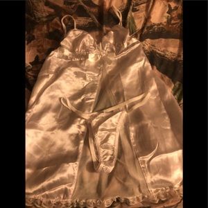 White satin dream girl satin nighty set